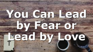 You Can Lead by Fear or Lead by Love