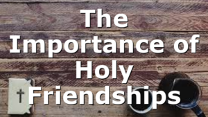 The Importance of Holy Friendships