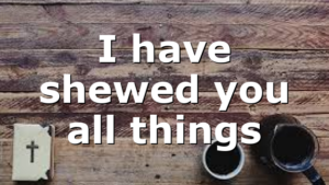 I have shewed you all things