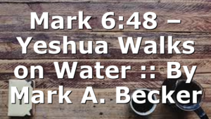 Mark 6:48 – Yeshua Walks on Water :: By Mark A. Becker