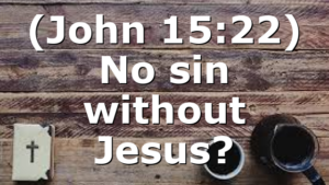 (John 15:22) No sin without Jesus?