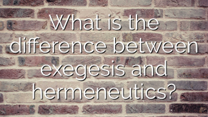 What is the difference between exegesis and hermeneutics?